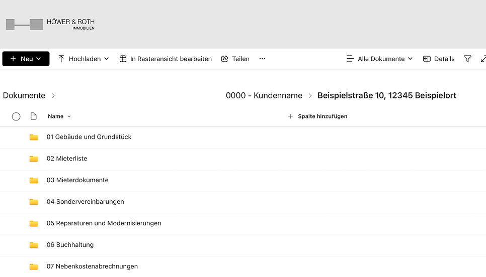 Screenshot der pers&ouml;nlichen Cloud